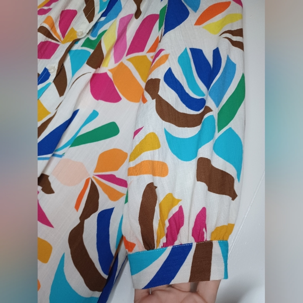 Tabitha Multicolor Leaf Pattern Tunic - image 3